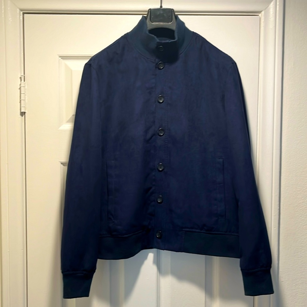 Gorgeous vegan suede “Harrington” style men’s bomber jacket by Banana Republic